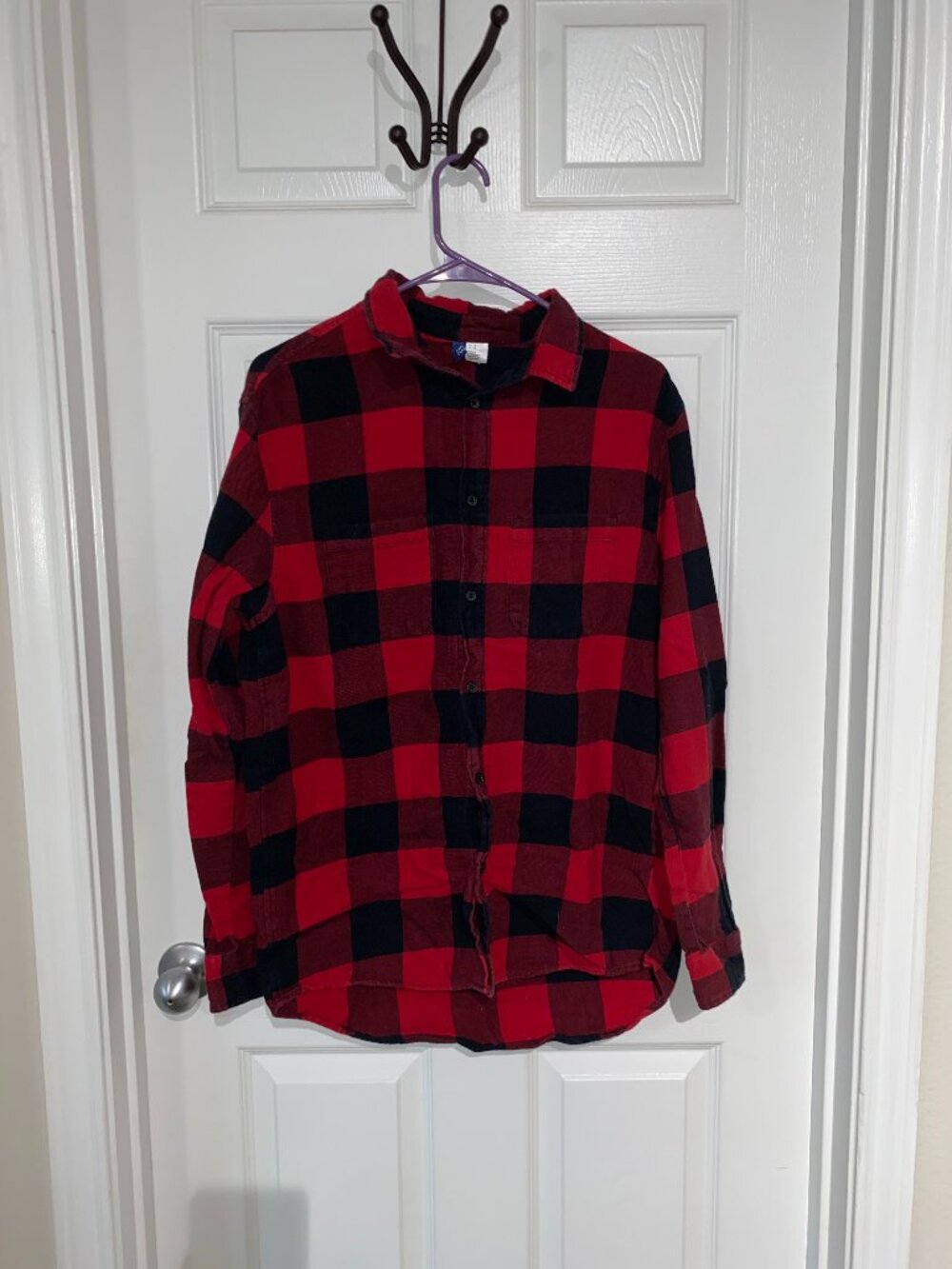 H&M Divided Red and Black Flannel